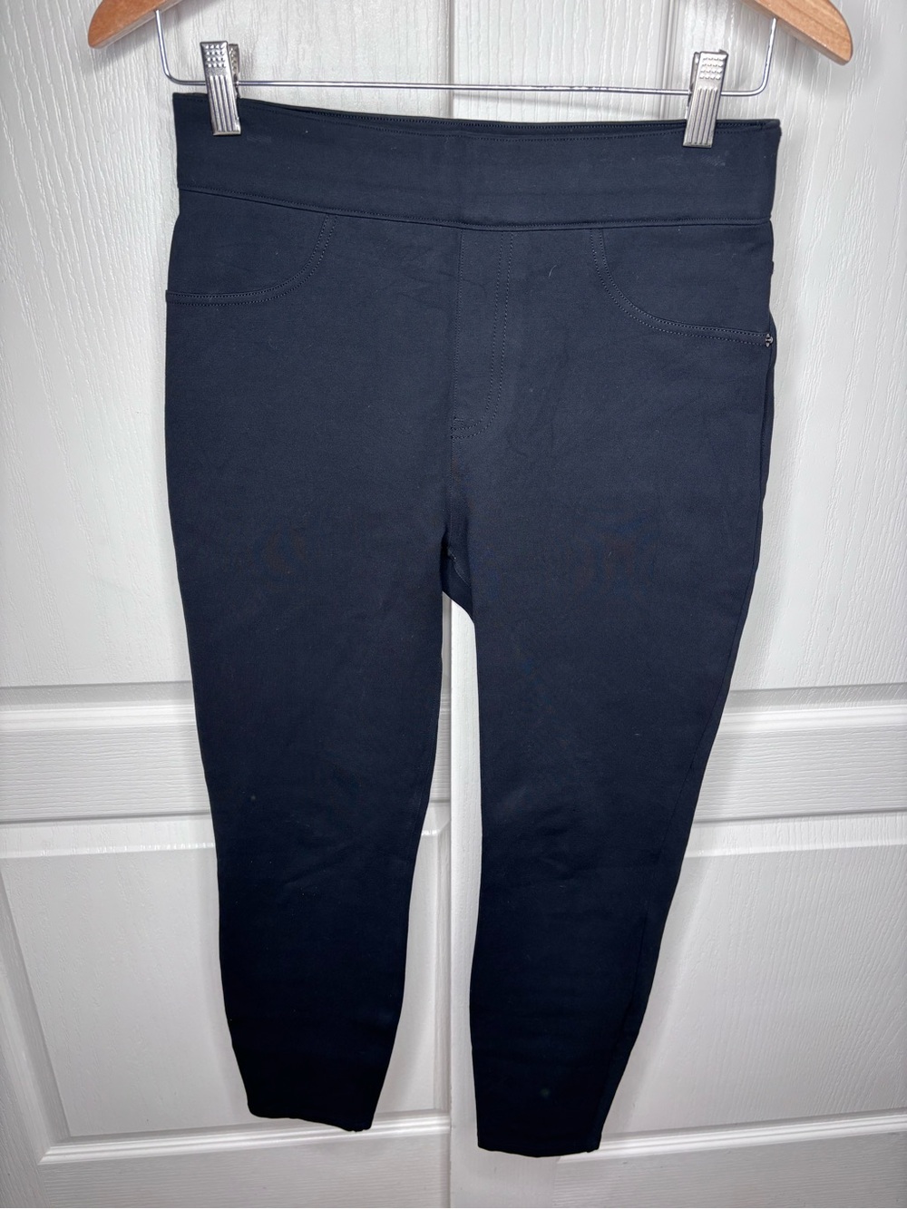 SPANX 20202R The Perfect Black Ponte Skinny Ankle Pant 4-Pocket Women Size M